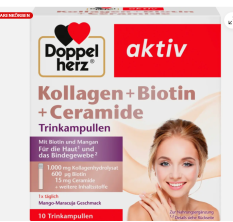 Doppelherz Collagen + Biotin + Ceramide 10 pitných ampulí