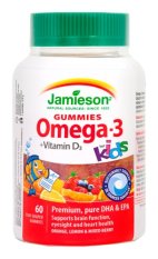 JAMIESON Omega-3 Kids Gummies želatin.pastil.60ks