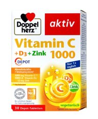 Doppelherz Vitamin C 1000 + Vitamin D Depot, 30 kusů