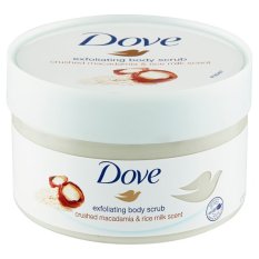 Dove Makadamové ořechy a rýžové mléko tělový peeling 225ml